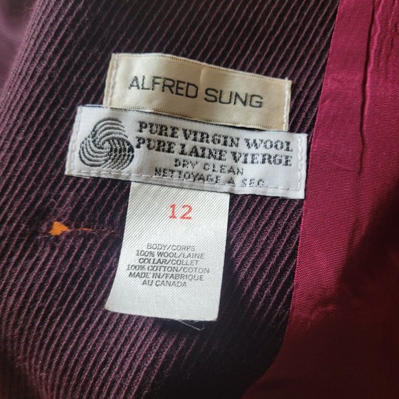 Vintage Alfred Sung Wool Corduroy Velvet Blazer, Small - Picture 9 of 13